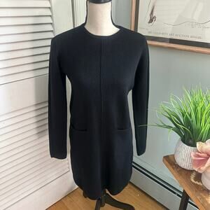 OLIVIER GOUREAU Sweater Dress Womens *Small Black Long Sleeve Sheath Minimalist